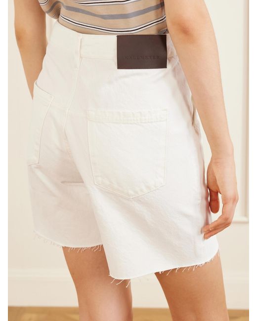 Kallmeyer White Elias Skate Organic-Cotton Denim Shorts