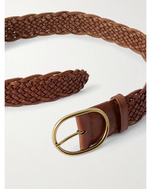 Dragon Diffusion Brown Woven Leather Belt