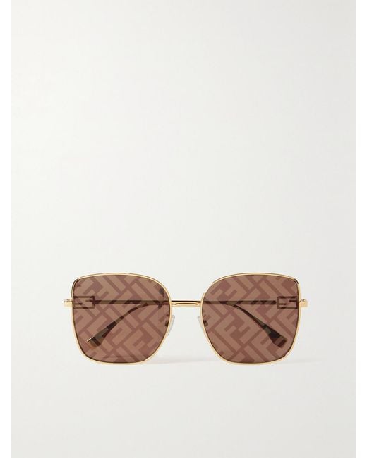 Fendi Metallic Square-Frame-Tone Sunglasses