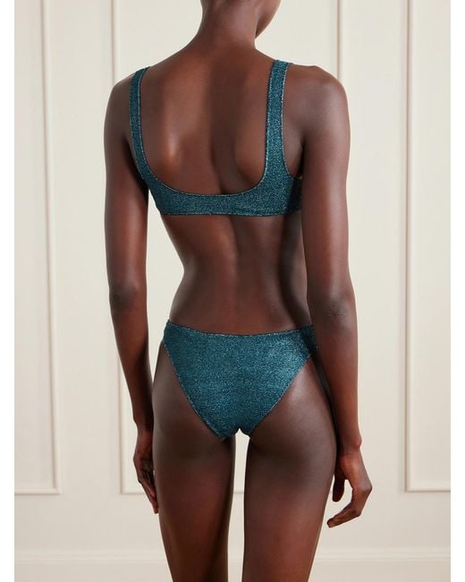 Oseree Blue Lumière Sporty Metallic Bikini