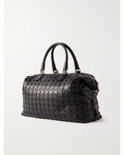 Serapian Black Ani Tote Aus Geflochtenem Leder