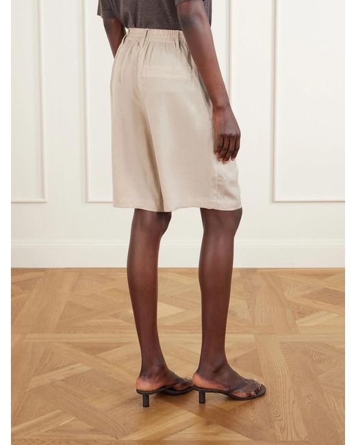 Leset Natural Kim Pleated Woven Shorts