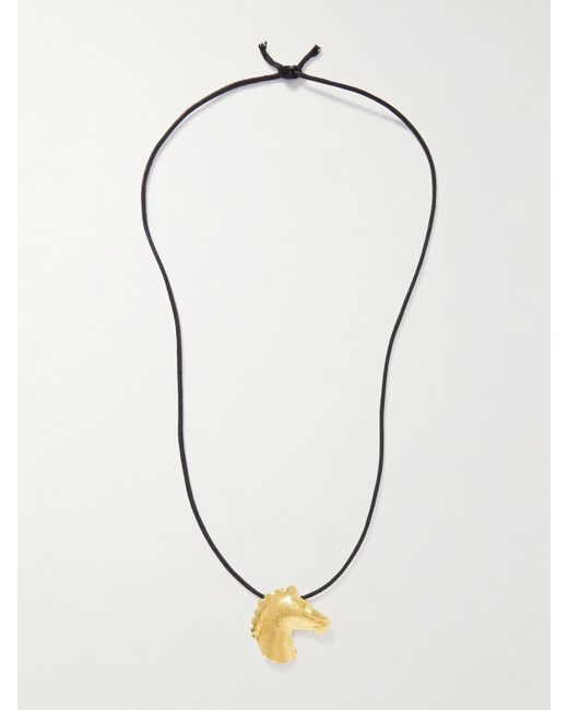 YSSO Blue Aethon-Plated And Cord Necklace