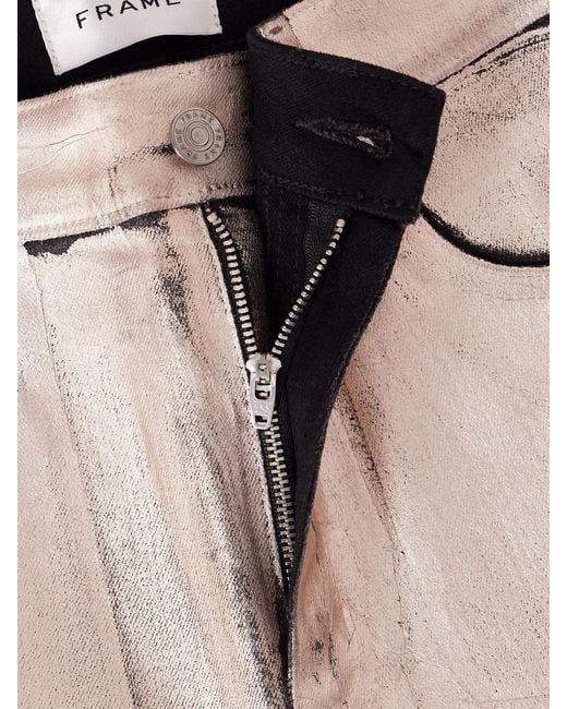 FRAME Natural The Reboot Mid-Rise Bootcut Metallic Jeans