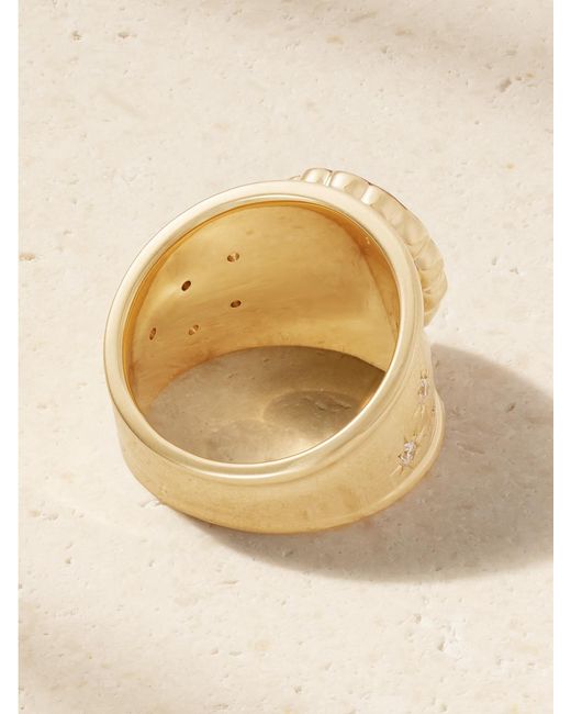 Marlo Laz Natural Lexi Cigar Band 14-Karat, Citrine And Diamond Ring