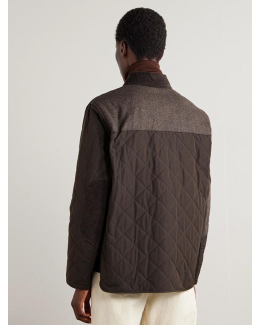 James Purdey & Sons Black Winchester Corduroy-Trimmed Quilted Shell Jacket