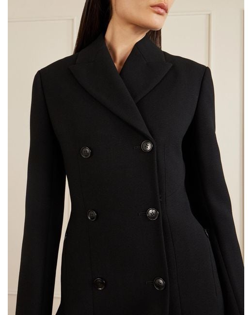 Alaïa Black Wool-Blend Long Coat