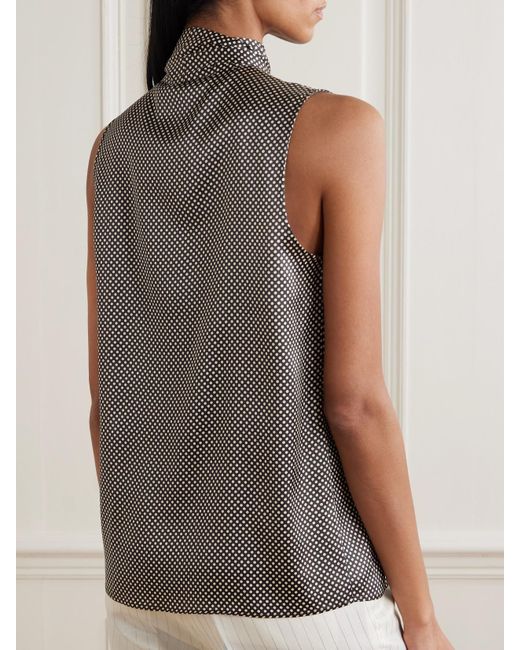 Tom Ford Gray Schluppenbluse Aus Satin Aus Einer Seidenmischung Mit Punkten
