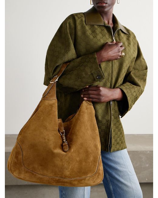 Sac À Main En Daim À Finitions En Cuir Jackie 1961 Gucci en coloris Natural
