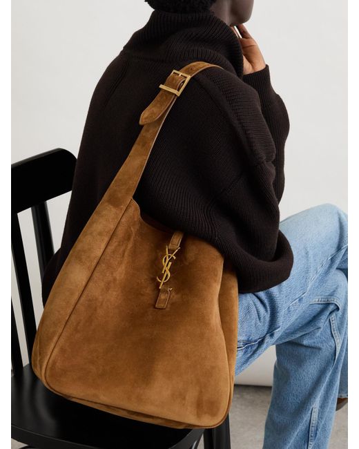Saint Laurent Brown Le 5 À 7 Supple Large Suede Shoulder Bag