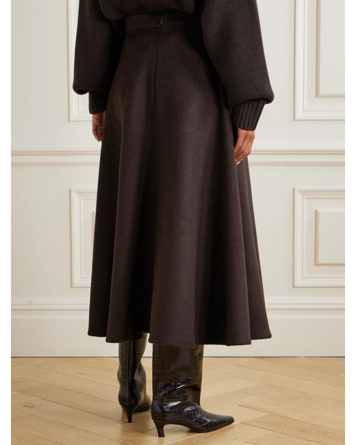 Jupe Midi En Feutre De Laine Recyclée Mélangée Rohe en coloris Brown
