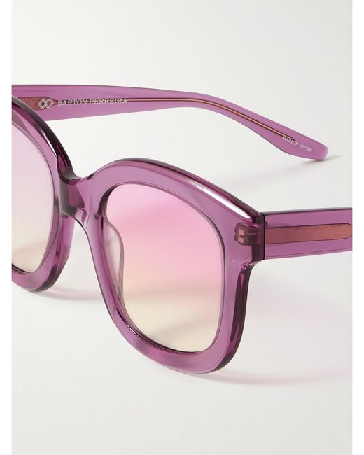 Barton Perreira Pink Quannah D-Frame Acetate Sunglasses