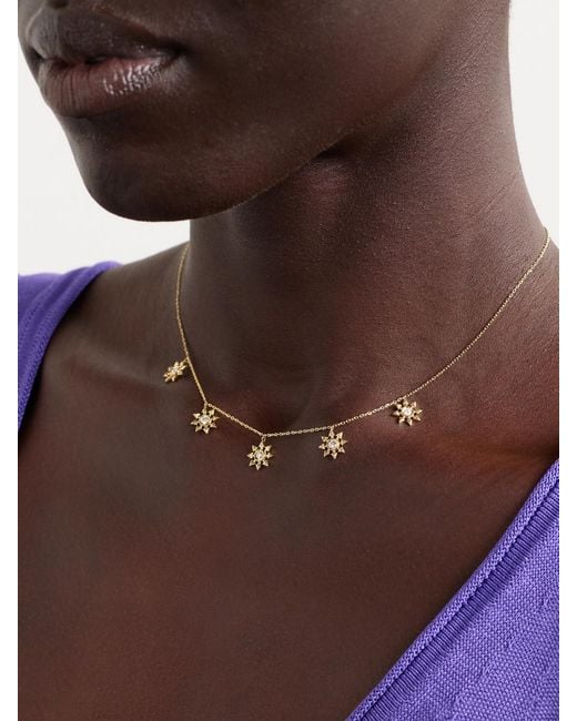 L'Atelier Nawbar Natural Five Star Seed 18-Karat Diamond Necklace