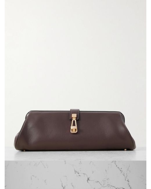 Gabriela Hearst Brown Paola Leather Clutch