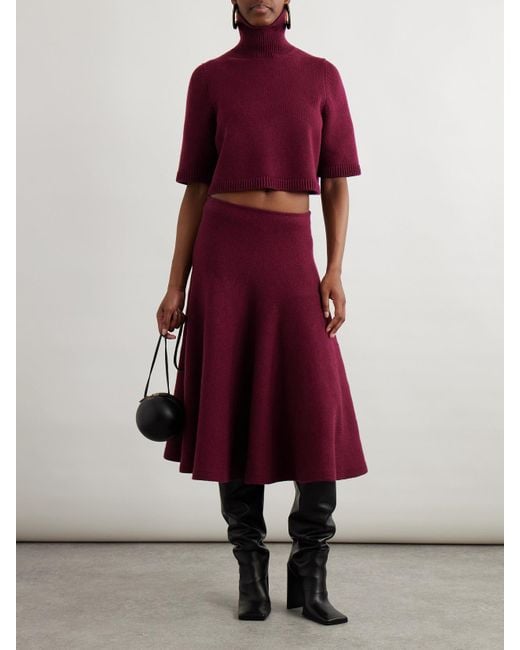 Alaïa Red Verkürzter Stehkragenpullover Aus Einer Kaschmirmischung