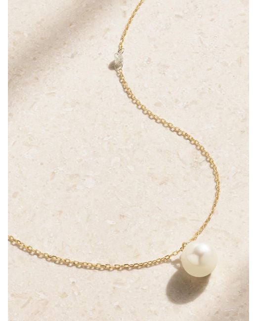 Mizuki Natural 14-Karat, Pearl And Diamond Necklace