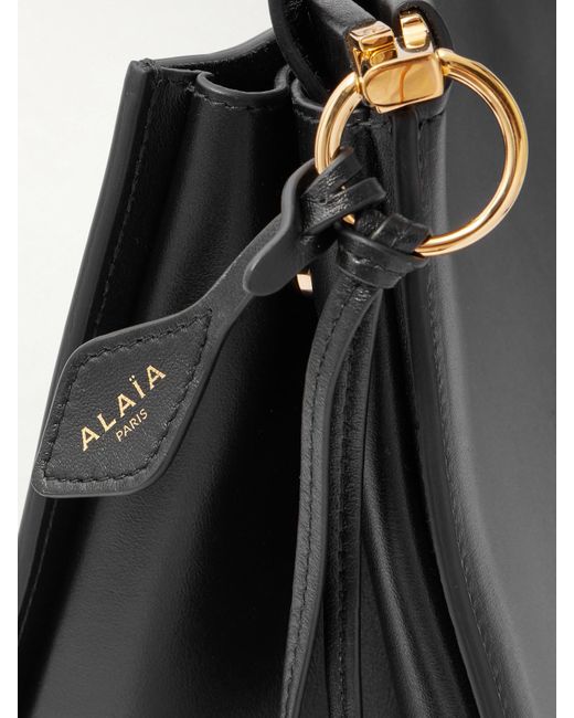 Alaïa Black Le Click Mittelgroße Schultertasche Aus Leder