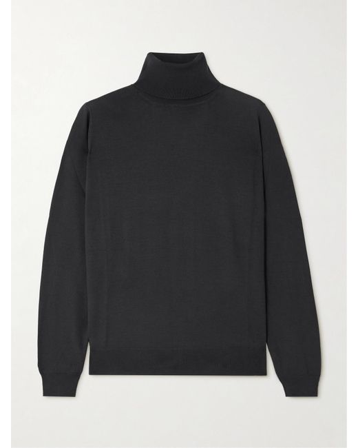Pull À Col Roulé En Jersey De Laine Heva The Row en coloris Black