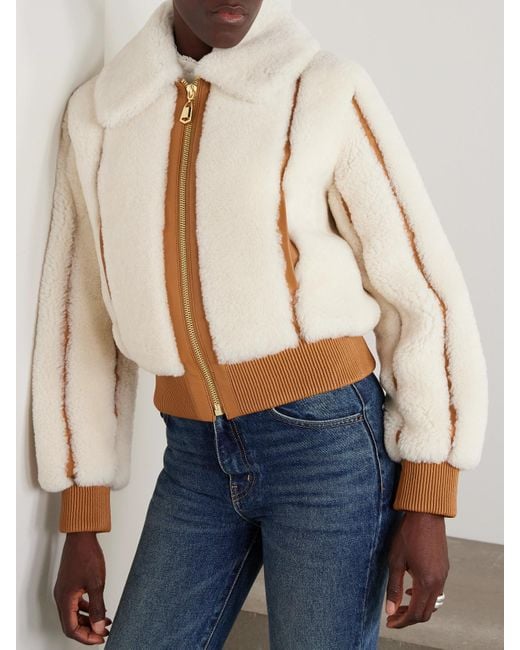 Zimmermann Natural Shearling Bomber Jacket