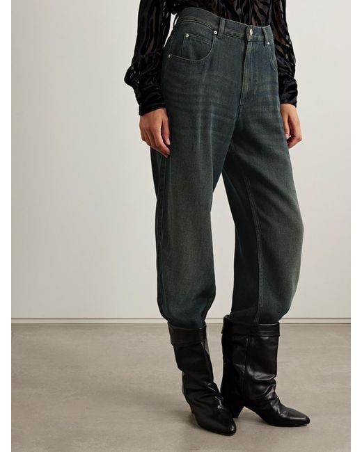 Isabel Marant Blue Jenny High-Rise Straight-Leg Jeans