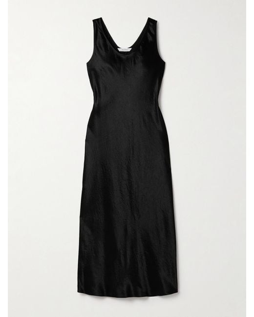 Max Mara Black Talete Midikleid Aus Glänzendem Jersey