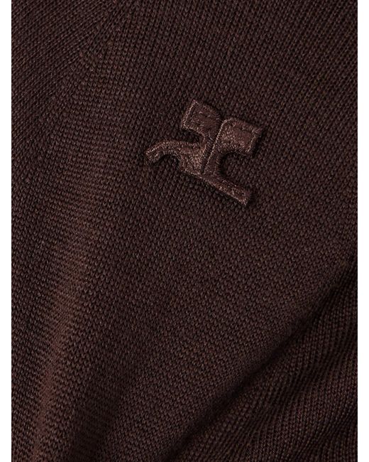 Courreges Brown Kapuzenpullover Aus Wolle Mit Logostickerei