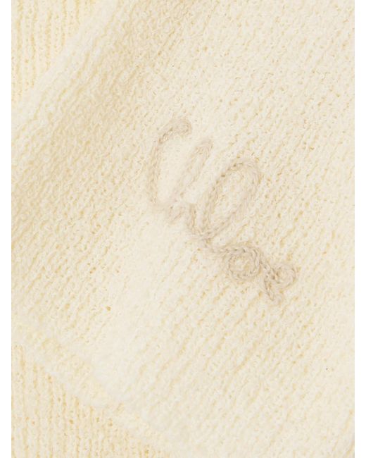 Chloé Natural Picot-Trimmed Ribbed Cotton-Blend Bouclé T-Shirt