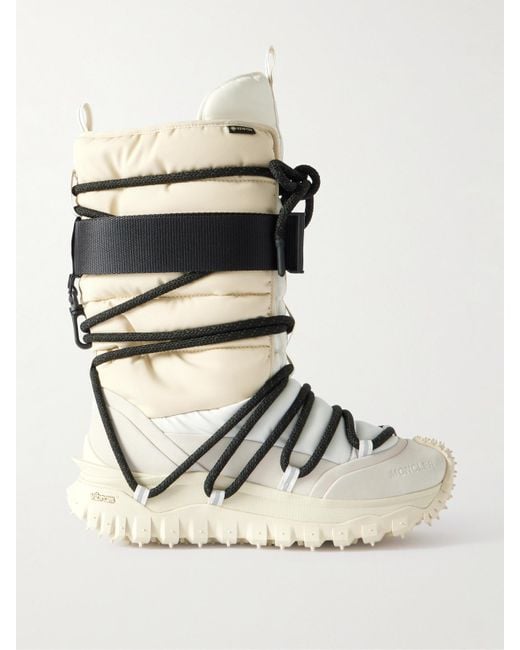 Moncler Natural Trailgrip Leather-Trimmed Quilted Gore-Tex Ski Boots