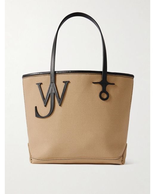 J.W. Anderson Natural Anchor Small Leather-Trimmed Canvas Tote