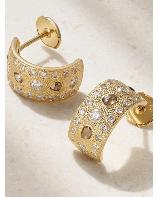 De Beers London Natural Talisman 18-Karat Diamond Hoop Earrings