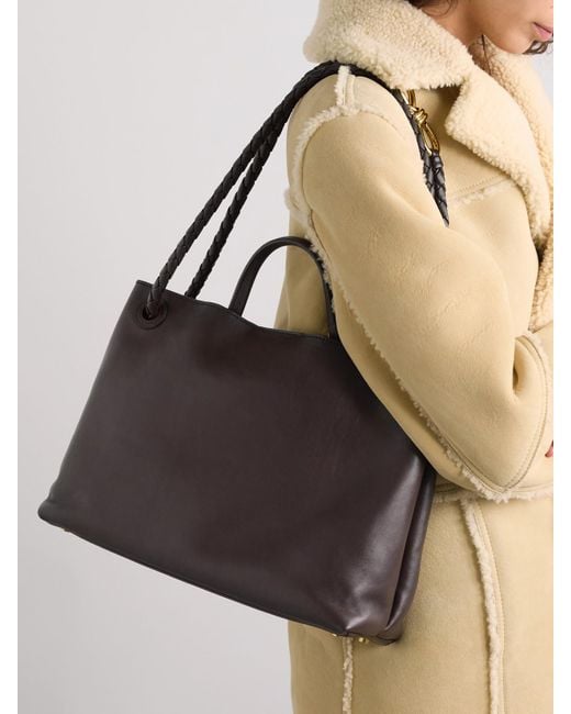 Bottega Veneta Gray Andiamo Mittelgroße Tote Aus Leder