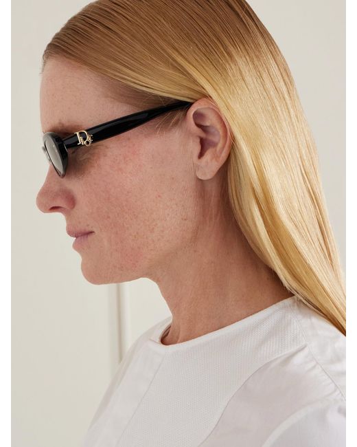 Dior Black Dior Oblique B1I Oval Acetate Sunglasses