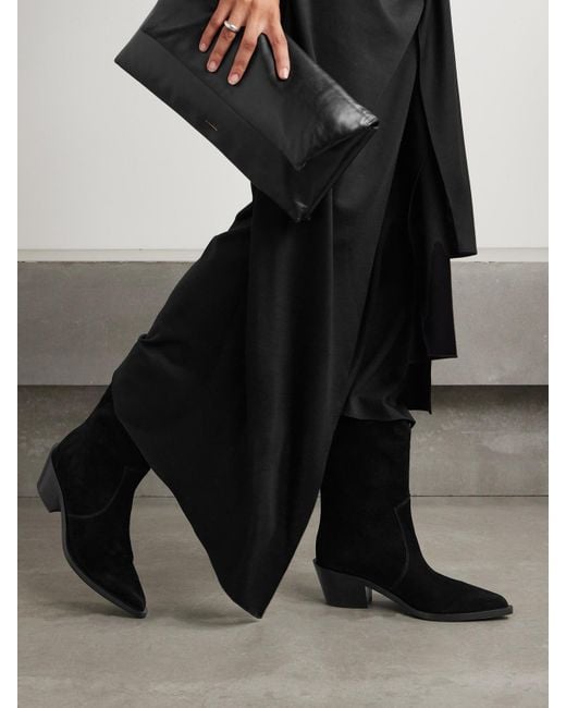 Gianvito Rossi Black Waylon 45 Suede Ankle Boots