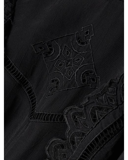 Isabel Marant Black Frany Broderie Anglaise Crepe Blouse