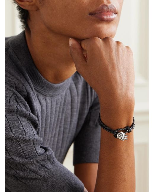 Bottega Veneta Brown Intrecciato Leather And Bracelet