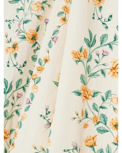 Agua Bendita Natural Mati Chinesis Minikleid Aus Baumwolle Mit Blumenprint Und Falten