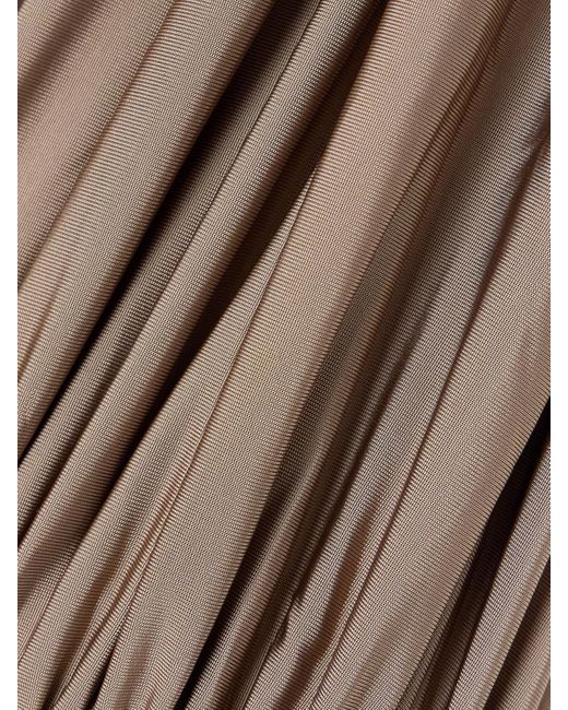 Magda Butrym Natural Ruffled Satin-Jersey Midi Dress