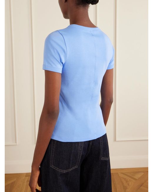 Flore Flore Blue Car Ribbed Organic Cotton-Jersey T-Shirt