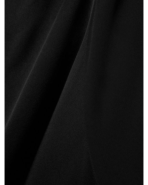 Givenchy Black Asymmetric Knotted Crepe De Chine Halterneck Midi Dress