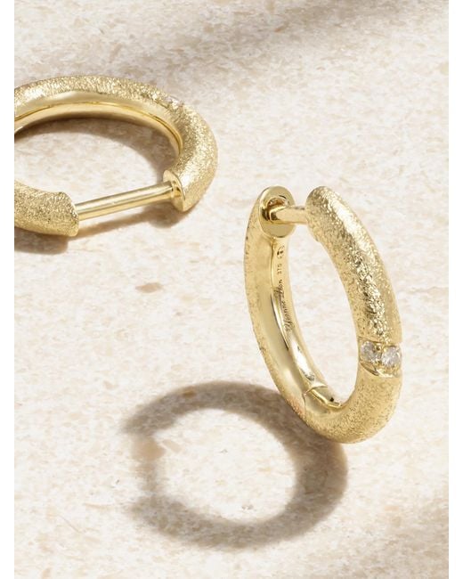Yvonne Léon Natural 9-Karat Diamond Hoop Earrings