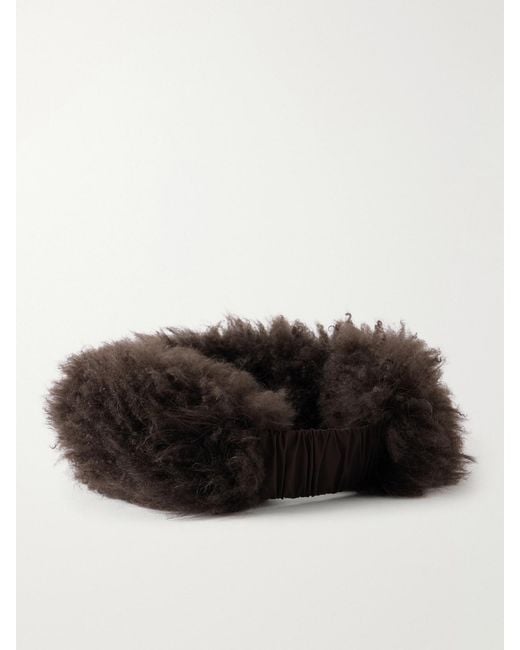 Yves Salomon Black Shearling Headband