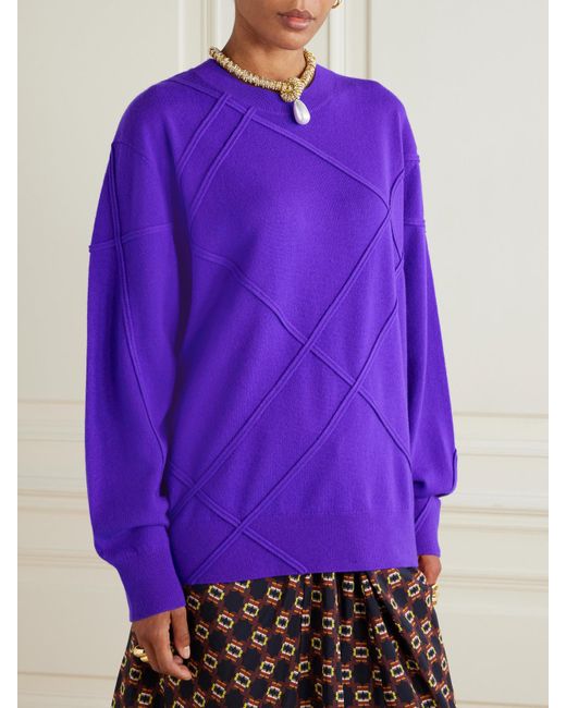 Dries Van Noten Purple Kaschmirpullover