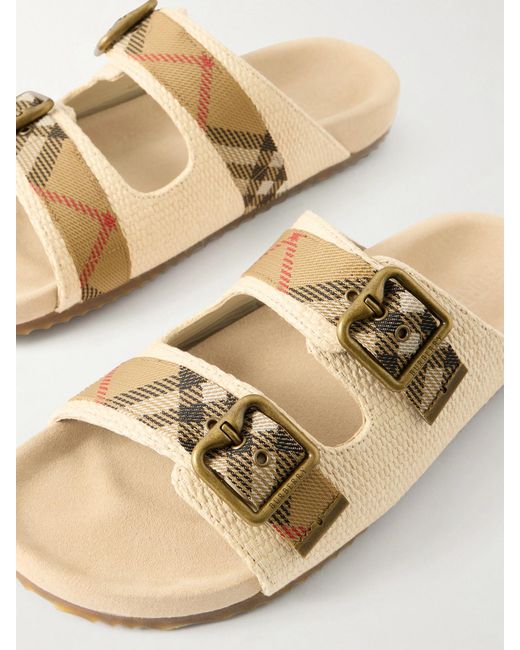 Burberry Natural Urchin Woven Raffia Sandals