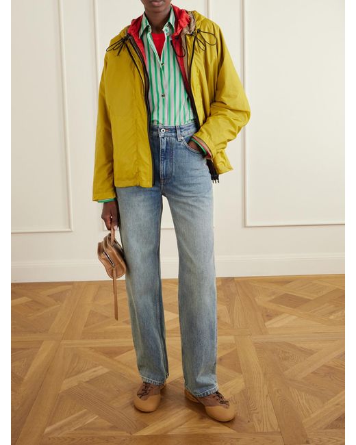 Loewe Yellow Layered Hooded Shell Jacket