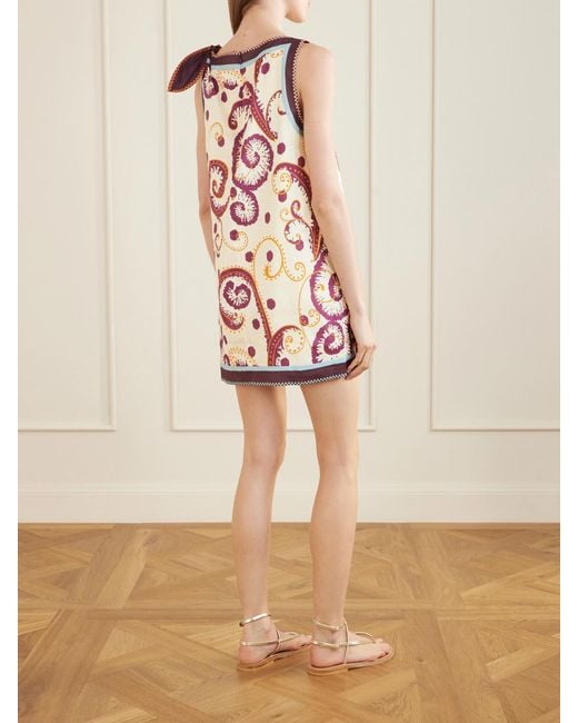 ALÉMAIS White Wilson Floral-Print Linen And Silk-Blend Twill Mini Dress