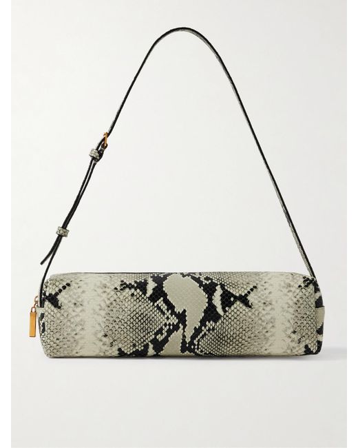 Khaite Metallic Kye Snake-Effect Leather Shoulder Bag