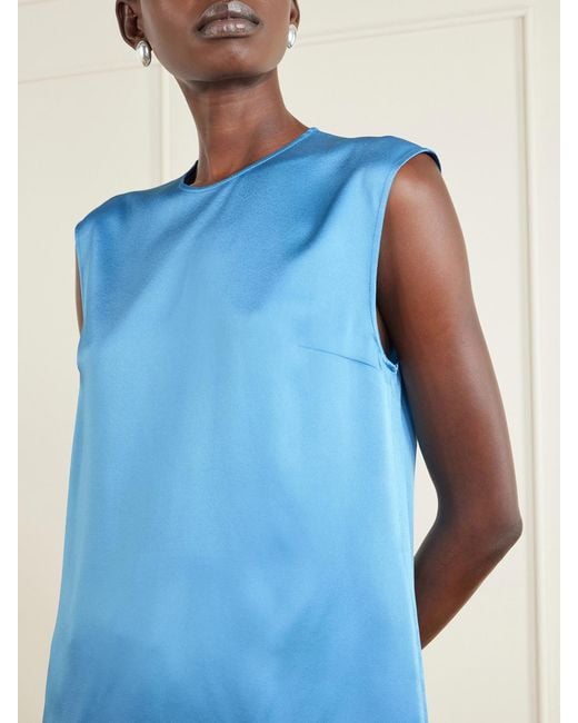 Stella McCartney Blue Darted Satin Top