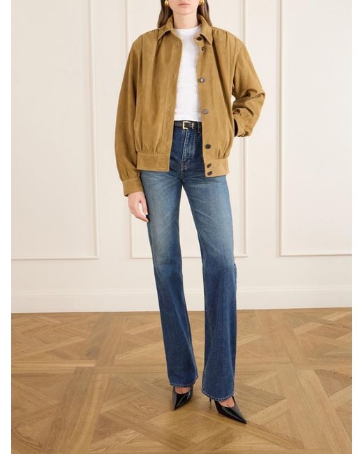 Saint Laurent Brown Suede Blouson Jacket