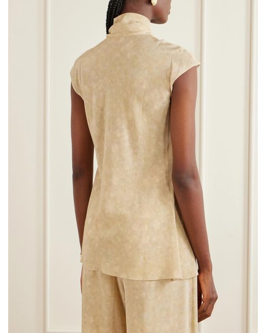 Cortana Natural Cassiopea Silk-Crepe Blouse