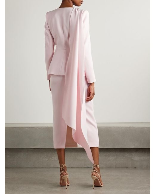 Sabina Bilenko Pink Sabina Embellished Draped Crepe Jacket